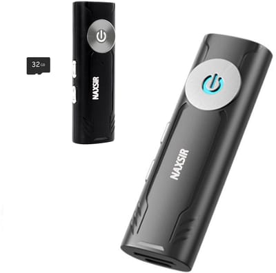 NAXSIR MP3 speler met Ruisonderdrukking,voice recorder – 32 GB Geheugen, Oplaadbaar & Draagbaar