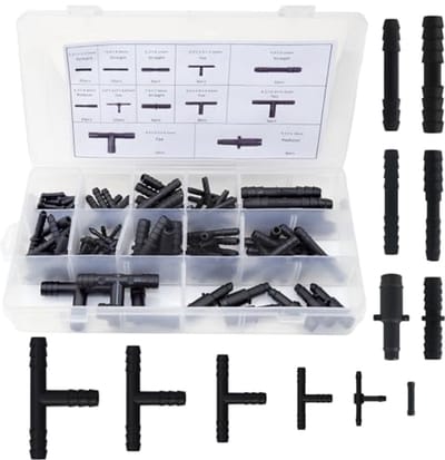 113-delige Slangkoppelingsset - T-connector voor Irrigatiesystemen - Hoogrubberige Kunststof