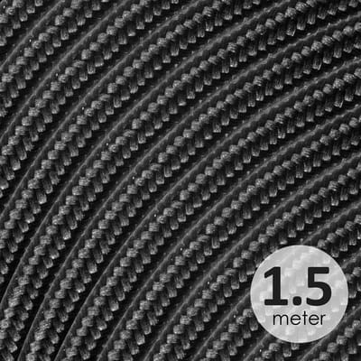 Home Sweet Home - Strijkijzersnoer Zwart - stof - bestel 1.5 meter - elektriciteitssnoer 2 aderig - textielkabel 2x0.75m² - VDE gekeurd