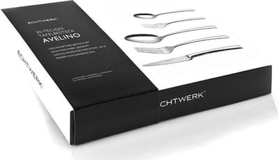 ECHTWERK Tafelbestek "AVELINO" 30 delig in RVS incl. kassette