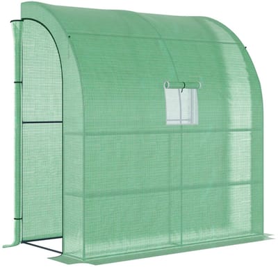 Kas met Roldeur en Gaasramen - Tuinkas - 3 etages - UV-bestendig -Foliekas - Broeikas - Koude Bak - Kweekkas - Tomatenkas - Groentekas - Plantenkas - voor Groenten, Bloemen, Planten - 200 x 100 x 215 cm - Groen