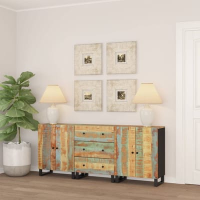 vidaXL - 3 - st - Dressoir - massief - gerecycled - hout