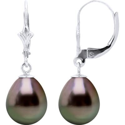 Drop Earrings Tahitian Parels 9-10 mm Pear White Gold
