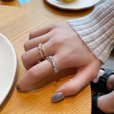 Bague ouverte en argent Sterling 925 pour femmes, anneau irrégulier en Zircon, croix, Vintage, accessoires personnels européens Resizable