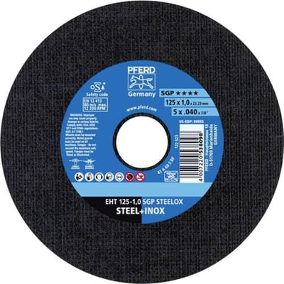 PFERD TOOLS EHT 125-1,0 SGP STEELOX 61331421 Doorslijpschijf recht 125 mm 25 stuk(s) RVS, Staal