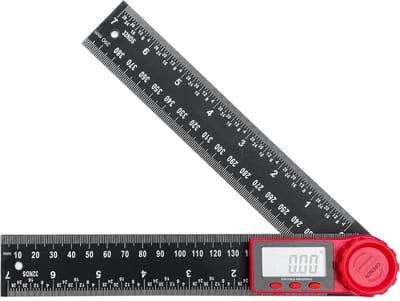 GELLDG Digitale gradenboog - 360° draaibare digitale gradenboog - 200 mm hoekmeter - Met LCD-scherm en vergrendelingsfunctie - Geschikt voor machinebouw, houtbewerking, bouw en landmeetkunde - Zwart