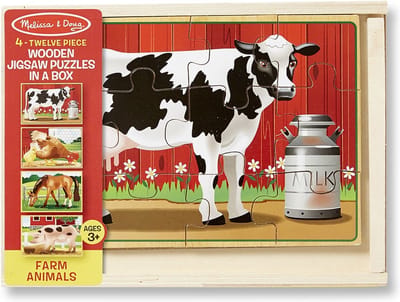 Melissa & Doug Legpuzzel Boederijdieren Junior Hout 4 Stuks