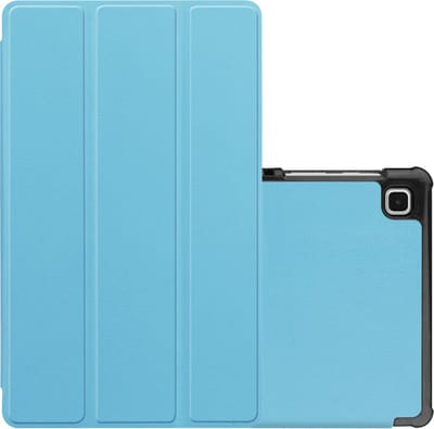 Hoes - Geschikt voor Samsung Galaxy Tab S6 Lite - Dun & Stevig - Trifold Bookcase - Hard Cover - Hardcover Book Case - Tablet Hoesje - Lichtblauw