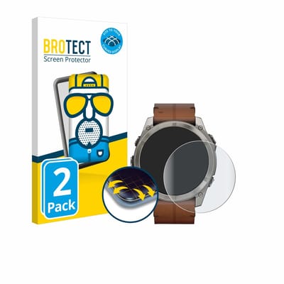 BROTECT - Screenprotector voor Garmin Fenix 8 / 8 Pro / 9 (51 mm) - Folie Beschermfolie matte volledig dekking 2 Stuks