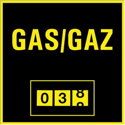 Gasmeter sticker 150 x 150 mm