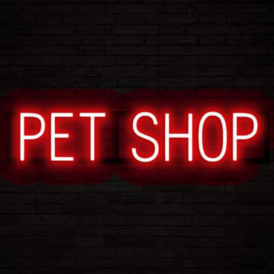PET SHOP - Lichtreclame Neon LED bord verlicht | SpellBrite | 74,58 x 16 cm | 6 Dimstanden & 8 Lichtanimaties | Reclamebord neon verlichting