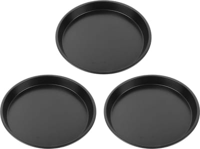 3 Stuks Pizza Pan Set 27 Cm Koolstofstaal Anti-aanbak Pizza Trays - Ronde Keukengerei Bakpannen - Thuis Keuken Brood Cake Tool