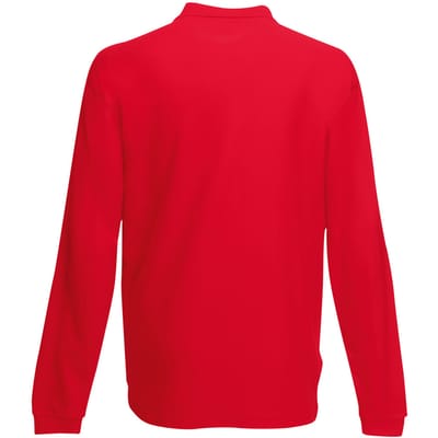 Fruit Of The Loom Heren Premium Poloshirt Met Lange Mouwen (Rood)