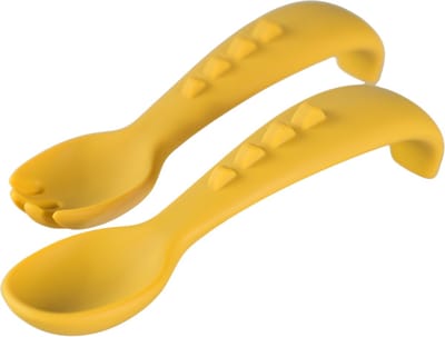 Sproudsy Bestekset Dino – Kinderbestek – Kinderservies - Baby – Mango
