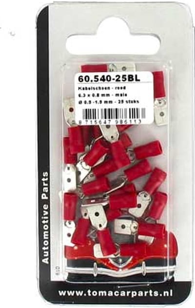 Kabelschoen 6.3x0.8 mm 25 stuks blister