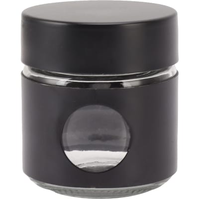 Récipient à café en verre et acier inoxydable Récipient de stockage de grains de café Hermétique Stockage alimentaire de cuisine Black black