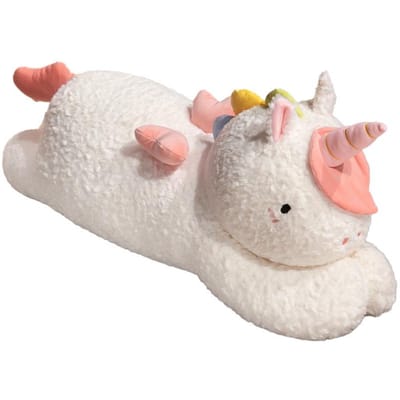 60 80 100cm Kawaii Reuze Eenhoorn Pluche Speelgoed Zachte Knuffel Kleurrijk Paard Kerst Verjaardagscadeau voor Kinderen 60cm wit