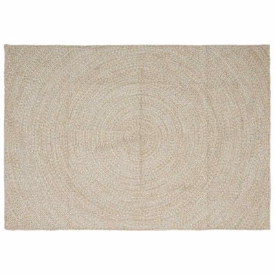 vidaXL - Gebied - Tapijt - Natuurlijk - en - Wit - 160 - x - 230 - cm - Jute