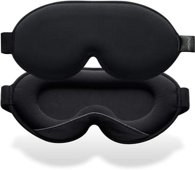 3D Gevormd Oogmasker van Geheugenfoam met Verstelbare Band voor Dames en Heren, Ideaal voor Reizen, Naps en Yoga, Zwart