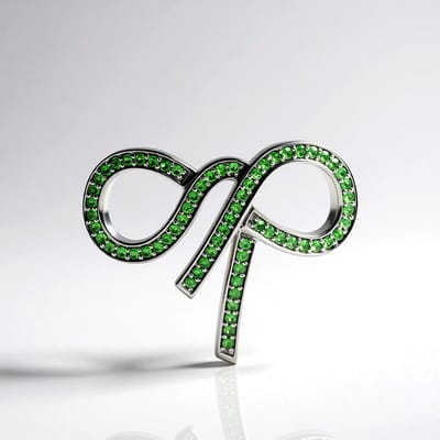 Cavill - Zilveren Hanger - 925 Sterling Zilver Geplatineerd - 67 Tanzania Tsavorieten 0 78 ct - Elegante Pave Strikvorm - Monosono Collection