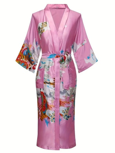 Bovista Badjas Dames - Kimono - Kamerjas - Ochtendjas - Pyama - Roze - S