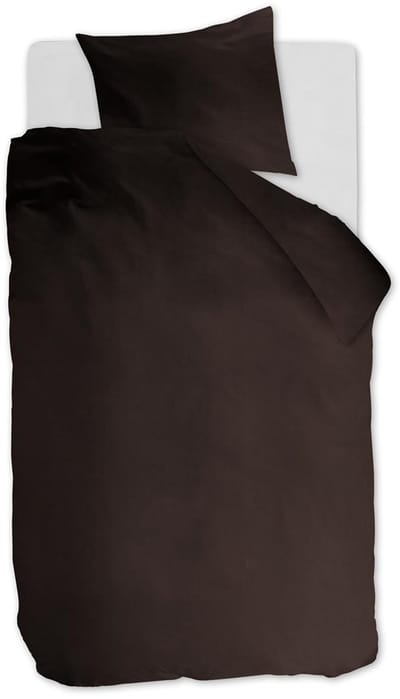 Ambiante Cotton Uni dekbedovertrek - Effen - Eenpersoons - 140x200/220 cm - Bruin