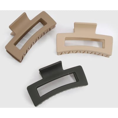 boohoo Dames Vierkante klauwclips 3-pack