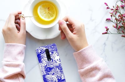 Silicone Back Case OnePlus 7 Pro Angel Skull Blauw