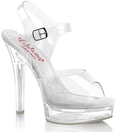 Fabulicious - MAJESTY508 Sandaal met enkelband - US 5 - 35 Shoes - Wit/Transparant