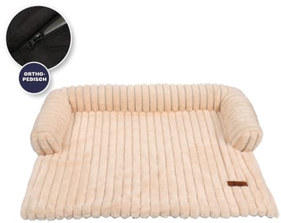 Pet Perfect Luxe Hondendeken – Hondenkleed – Bankbeschermer – Orthopedisch – Wasbaar – Beige – M
