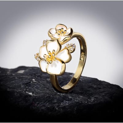 Petite Bague Marguerite Fille Été Frais et Polyvalent Mode Personnalité Indice Bague Design No. 10