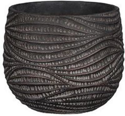 Bloempot Hendrick Bruin 14Hx14Øx12Ø | Bruine bloempot | Ronde bloempot | 14Hx14Øx12Ø