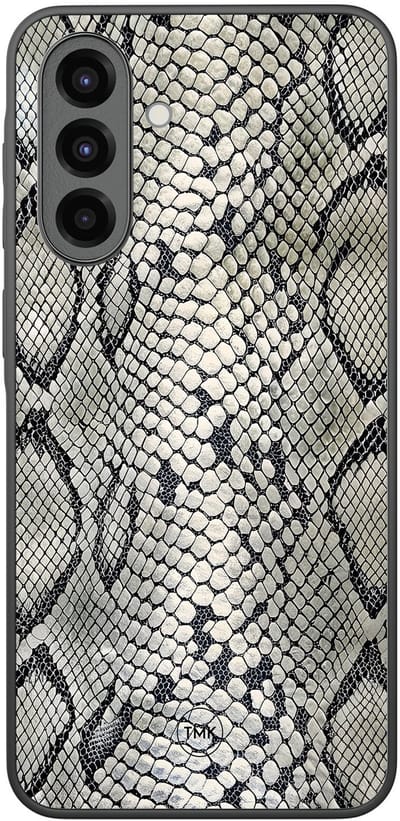 Hoesje geschikt voor Samsung Galaxy A36 - Snake print - Beige - TPU case - Slangenprint - Hardcase zwart telefoonhoesje