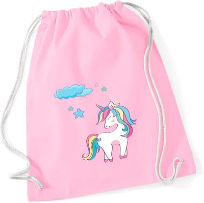 Sporttas Meisjes - Stoffen Tas - Dagelijks Gebruik - Met Trekkoord Sluiting - 37 x 46 cm - Roze