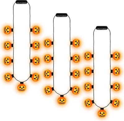 Halloween Kettingen - Gloeilamp Kettingen - Feestdecoratie - Pompoenlampen - 3 stuks - Oranje