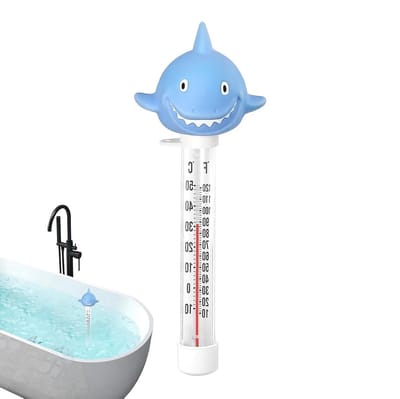 Zwembadtemperatuurmeter – Shark-apparaat Voor Peuterbad | Drijvende Waterbewakingsthermometer | Voor Spa-badkuip Zwemmen Aquariumvijver | Binnen Buiten Drijvend Dier