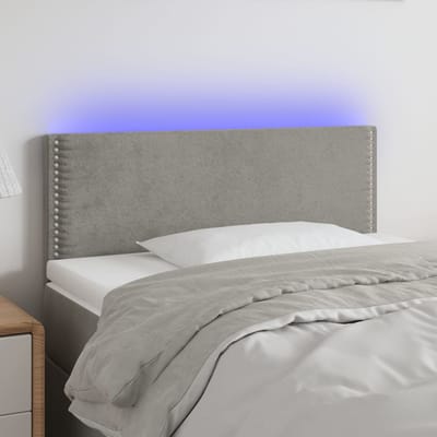 vidaXL - Hoofdbord - LED - 80x5x78/88 - cm - fluweel - lichtgrijs