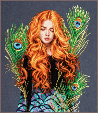 Lanarte Borduurpakket - Borduurset - Borduurpakket volwassenen - Telpakket kit The peacock's muse - PN-0203533