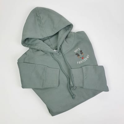 Kersttrui - Rendier - Kersttrui dames - Kerstcadeau - Wintertrui - Hoodie dames - Mrs Reindeer - Olijfgroen XL