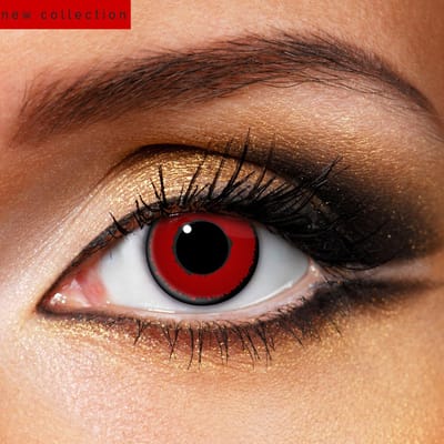 Partylens® rode kleurlenzen - Voldemort - zachte jaarlenzen met lenshouder - Halloween - Cosplay