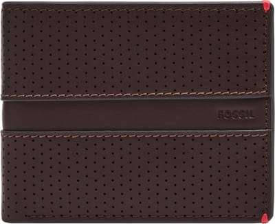 FOSSIL Portemonnee Rennsport Bifold With Flip ID Mink Donkerbruin