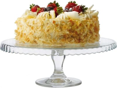 Pasabahce Patisserie Taartschaal met Voet – Ø32 cm – Glazen Taartplateau – Transparant – Serveerschaal voor Taart & Gebak