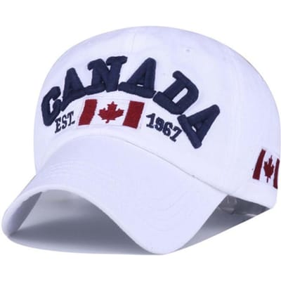 Mode Katoen Canada Baseballpet Vlag van Canada Hoed Snapback Verstelbaar Heren Baseballpetten Gorras white