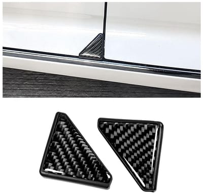 Dailygoods- Hoekbeschermingssticker 2 Stuks - Antikrasafdekking - Antibotsingshoezen - Universele Beschermer - Zwart - Hoogwaardig PVC/Koolstofvezel - Deurbescherming