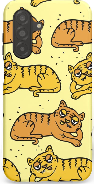 Casetastic hoesje geschikt voor Samsung Galaxy A26 - Dubbellaagse bescherming - Tijger dromen - Fashion Case - Crème Goud Olijfgroen