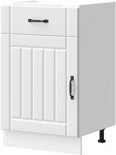 Gecheer Lucca Kitchen Cabinet Kitchen Unit Kitchen Unit White Wood 50 x 46 x 81.5 cm (W x D x H)