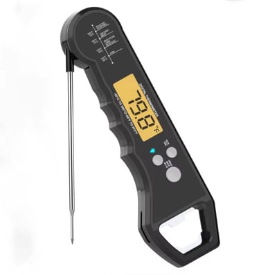 Vleesthermometer BBQ Thermometer - Oventhermometer Keukenthermometer Kookthermometer - Kerntemperatuurmeter Voedselthermometer Kernthermometer - Suikerthermometer Kook Thermometer Vlees Oven Keuken - Barbecue Accessoires - Zwart