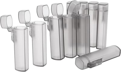 Tandenstoker Opbergcase - Tandenstoker Houder - Hygiënisch Opbergen - Transparant Deksel - 10 Stuks - Grijs