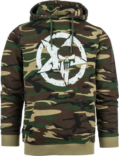 Fostex Hoodie Allied Star-Punisher camouflage Groen S