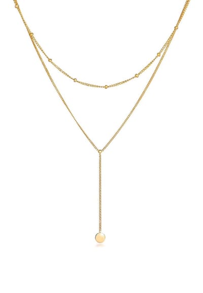 Elli - Halsketting - Dames Laag Y-Ketting Bol Plaatje in 925 Sterling Zilver - Dames